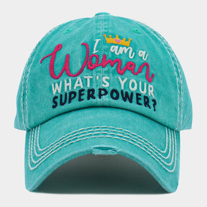 I Am (Vintage Baseball Cap) Turquoise